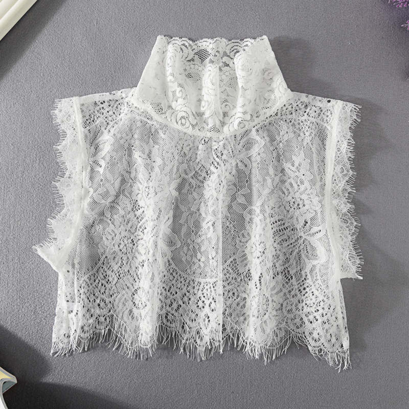 Summer Korean Version Eyelash Lace Decorative Collar High Collar Fake Collar Anti Glare Fake Collar Pullover Versatile Fake Collar