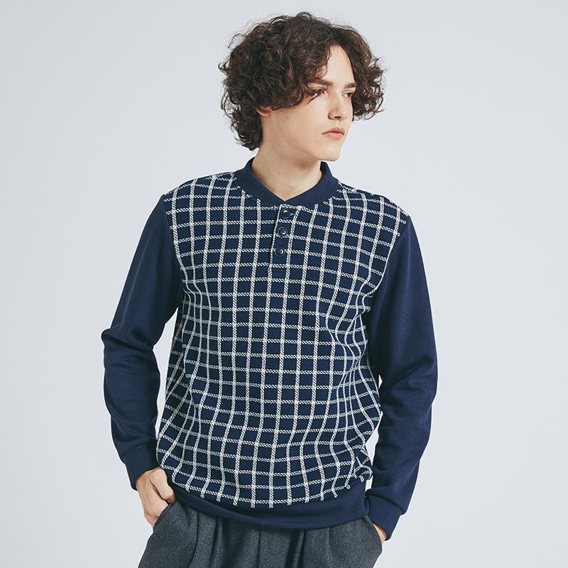 CUSTOMUS Henley Neck Check T-Shirt Cxs19Wkmta80