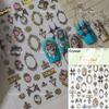 Punk Silver Metal Line Star Flower Love Colorful Butterfly Nail Art Stickers Horror Halloween Decorations Manicure Decals