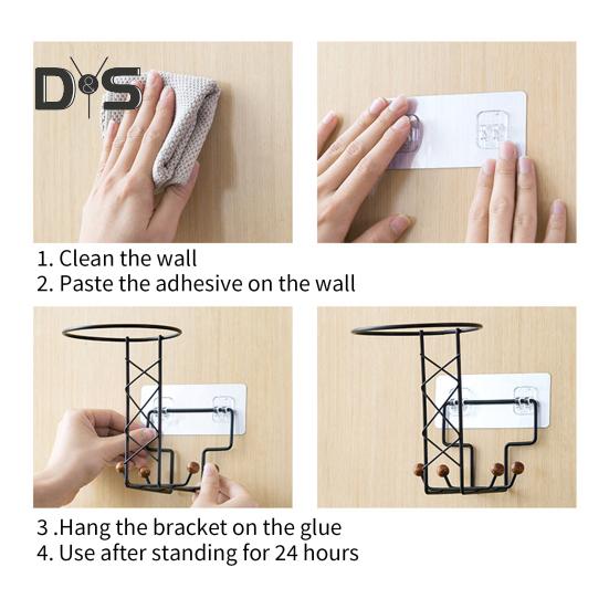Helmet Holder Storage Rack Wall Mount Strong Load-bearing Sturdy Construction Easy Installation Helmet Bracket with Hook