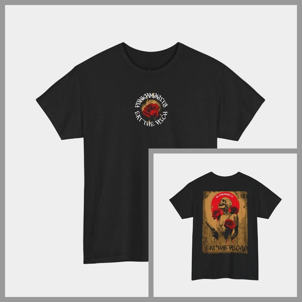Flowers for The Dead Punkrabbits Oversized Streetwear Graphic TShirt for Rebels Dreamers