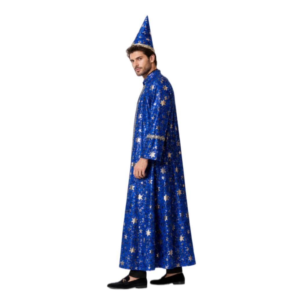 Cosplay Halloween cosplay kostýmy, kostýmy, róby, čarodějnické cos kostýmy se hvězdami a měsícem, vhodné pro vánoční koláč retro