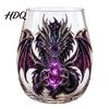 Bar Display Collection Items Mythic Dragon Glass Art Cup 3D Sculpted Drinking with Crystal Ball Unique Whiskey Tasting Cups 400ml Fantasy