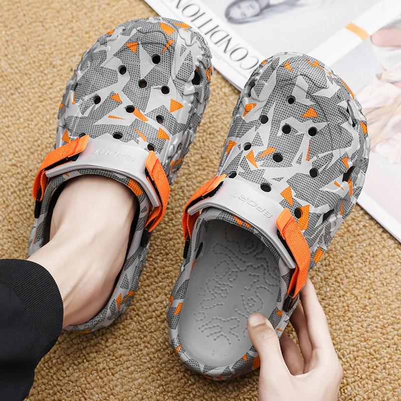 Sandali Zoccoli Estivi da Uomo da Esterno Pantofole a Fondo Spesso Zoccoli da Giardino da Uomo Scarpe da Casa Sandali da Uomo con Fori Scarpe Casual Taglia Grande 46 47