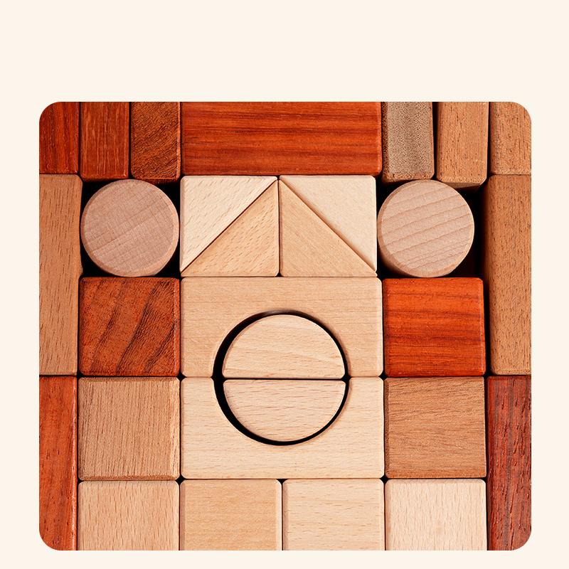 1-Box Wooden Creative Large-Piece Building Blocks Toy Set, Children's Educational Block Stacking Game