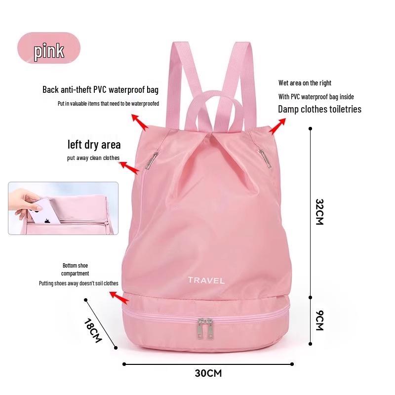 Waterproof Wet/Dry Separation Swimming Backpack for Travel and Fitness Storage