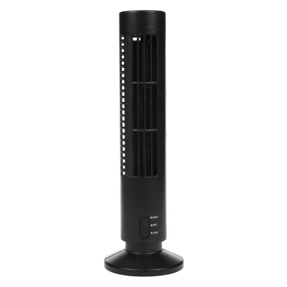 Portable Air Cooler Vertical Bladeless Fan USB Desktop Air Conditioner Fan Mini Cooling Tower Fan for Home Office чёрный