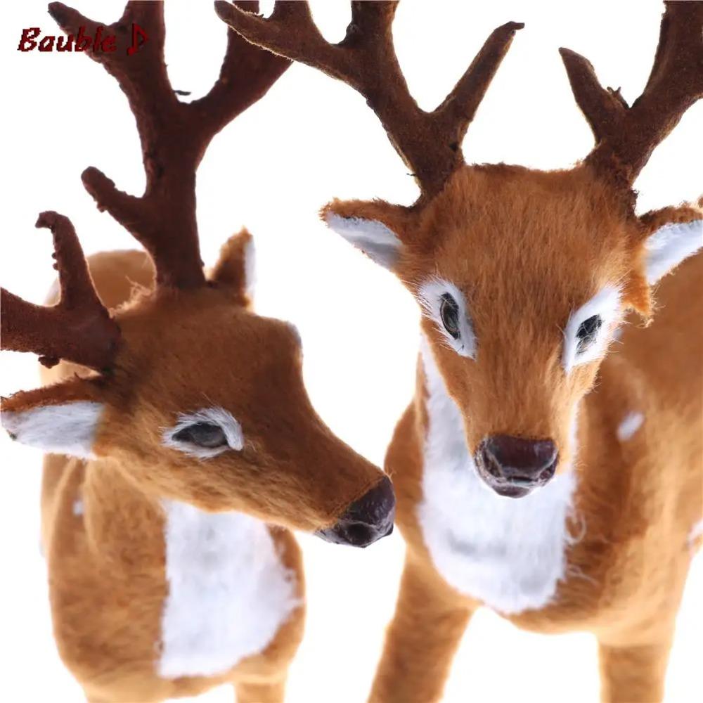 Simulation Christmas Deer Christmas Elk Plush Reindeer Christmas Decoration Fairy Garden Miniatures Props doll Toy