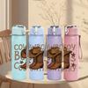 1PC Cowboy Boots Country Letter Print 750ml Color Plastic Sports Water Bottle Leakproof Flip Straw Lid Suitable for Sports Office Home Use