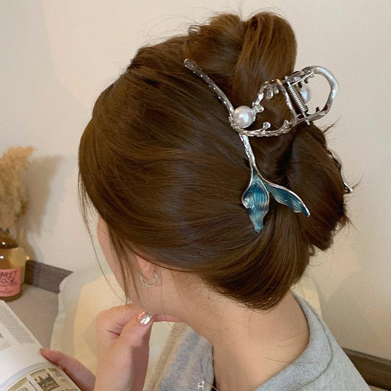 Metal Irregular Color Plata Estrella de Mar Pinzas de Tiburón Pasadores Para Mujeres Retro Pinza de Garra Grande Pasadores Tocado Accesorios para el Cabello Joyería