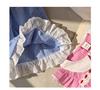 Plaid Princess Dress with French Doll Collar, Lace Trim, Flutter Sleeves, Bow, Summer 2026 Style for Girls.