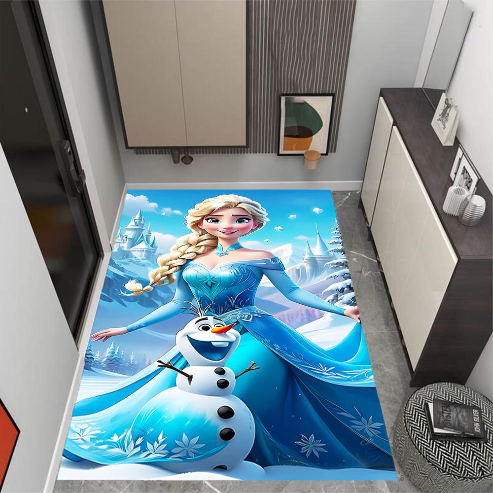 Elsa's Magical Ice Garden Floor Mat Perfect for Balcony Dormitory Entryway Game Room Antislip Carpet Office home decor