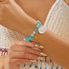 Rinhoo Imitation Pearl Shell Pendant Bracelet for Women Starfish Crushed Stone Charm Bracelet Summer Beach Jewelry