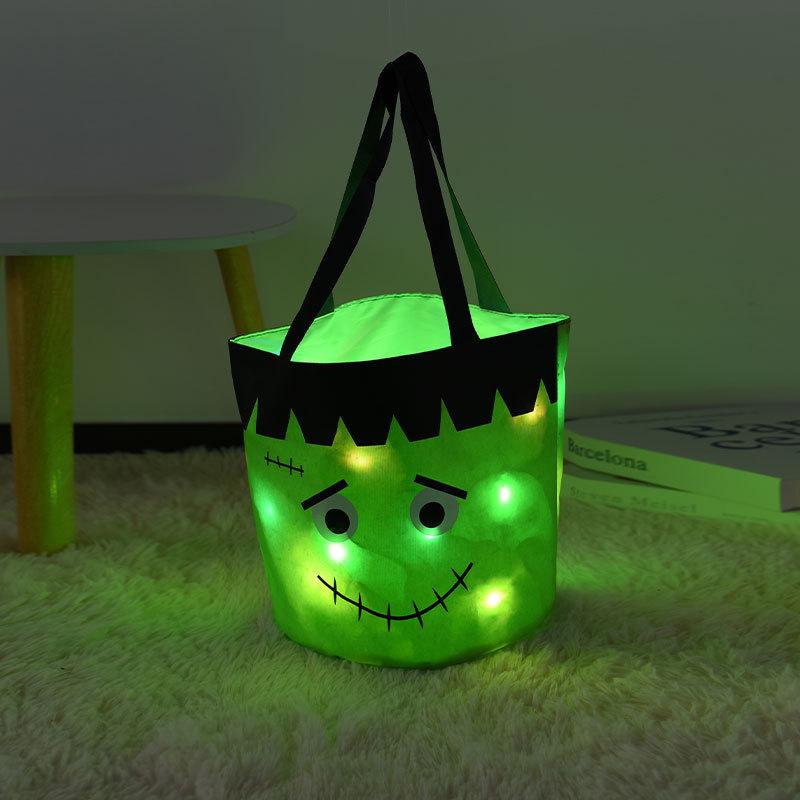Multi-file luminous Halloween basket decorations, party tabletop ornaments, children's handbags, Halloween candy bags