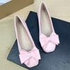 Fashion Flat Shoes for Women 2025 Spring and Autumn New Shallow Bow Square Toe Work Shoes Flat Large Size Women's Shoes Loafers