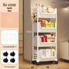 Compact Multi-layer Mobile Storage Rack for Living Room and Kitchen