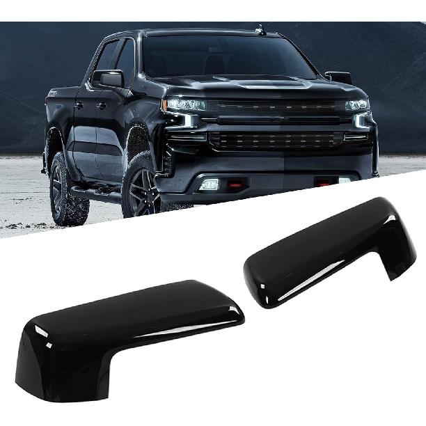 Cubierta Exterior Superior de Espejo Retrovisor Lateral Izquierdo Derecho para 1500 2019-2022 (Negro brillante)