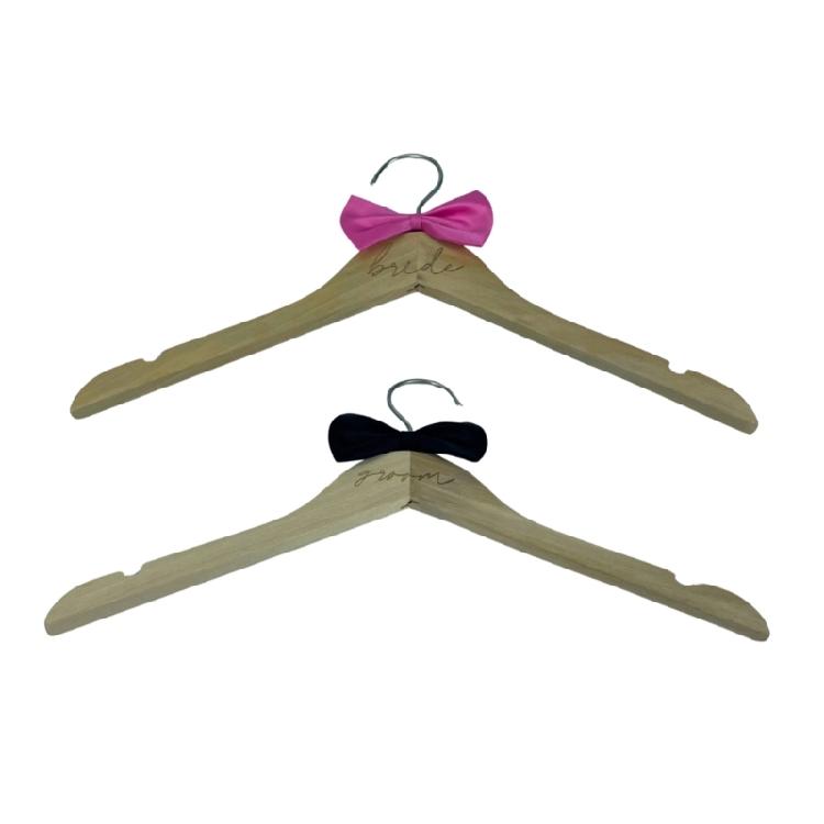 2 Pezzi Gruccia MultiFunzionale in Legno per Matrimonio Gancio Antipolvere Porta Abiti per Occasioni Formali Abito da Sposa e Abito da Sposo