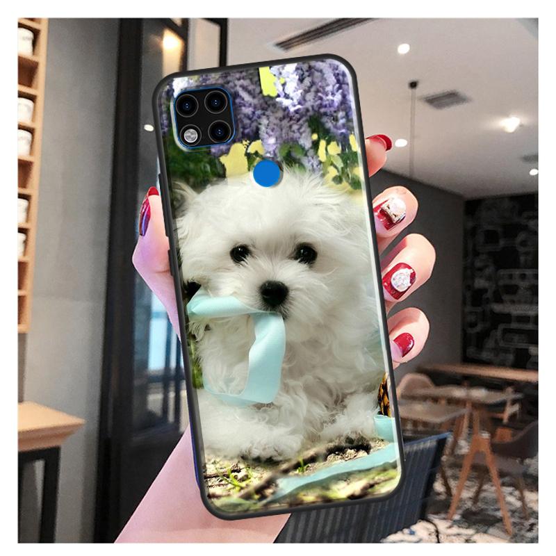 

Мягкий чехол с мультяшной мальтийской собакой для Xiaomi Redmi Note 11 Pro Note 10 Pro Note 9 Pro 10S 9S 8T 9A 9C 9T Redmi 7A