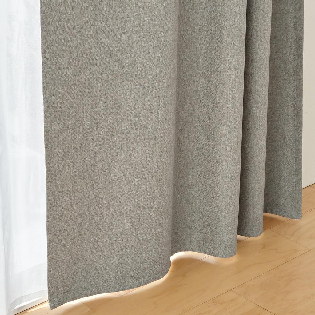 MUJI and dobby weave width 100 x length 178 beige 84759215 flame-retardant light-blocking non-pleated curtains, cm,