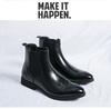 Men's Large Size Red Leather Pointed Toe Slip-On Chelsea Boots - Autumn/Winter Dr. Martens