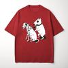 Lustiges Dalmatiner Flecken Tattoo Hundeshirt Schrulliges Bullterrier Tattoo Design T-Shirt Humorvolles Haustierliebhaber Geschenk T-Shirt Oberteile