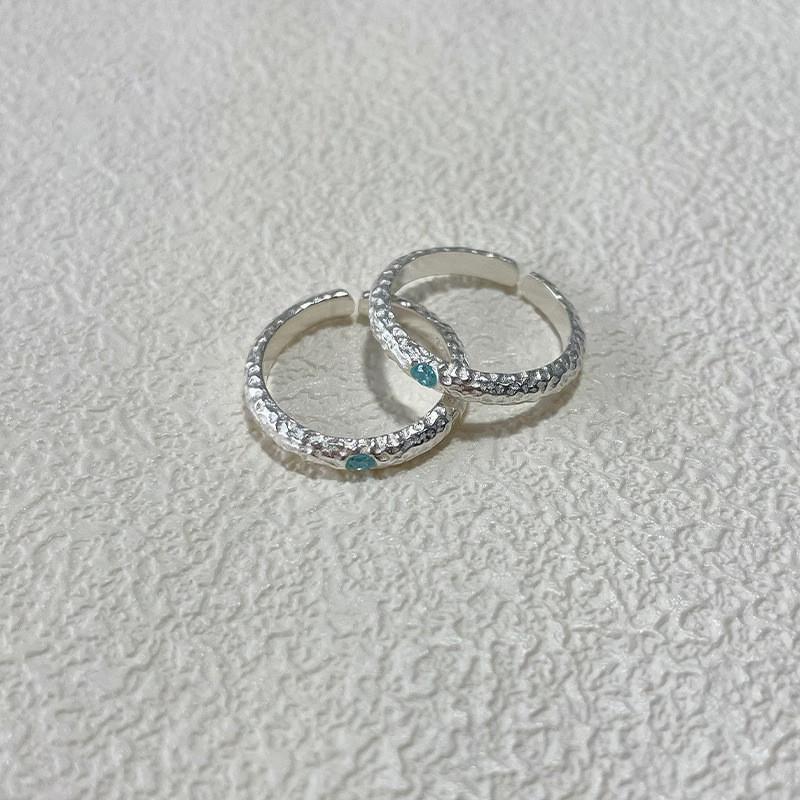 Contemporary Sea Adjustable Blue Beryl Ring For Women Elegant Minimalist Accessory Fashion