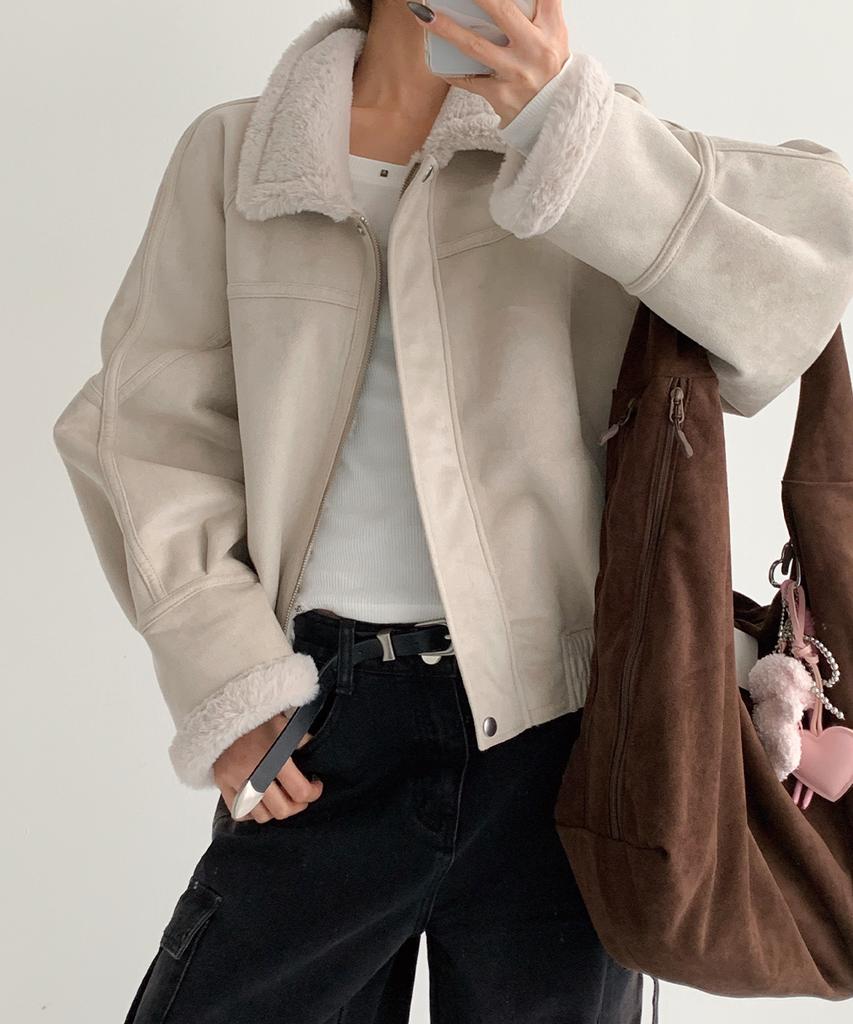 The Green Lab All Day Suede Maxi Shoulder Bag [Brown]