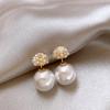 Exquisite French Zircon Pearl Earrings for Women: Light Luxury, Versatile Two-Way Wear, High-End Feel.