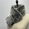 Women Long Ring Scarf Real Rex Rabbit Fur Knitted Neck Warmer Winter Stylish Warm Ring Scarves