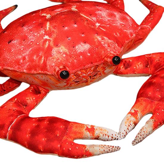 Realistic Crab Plush Pillow Soft Marine Animal Stuffed Toy Cute Ocean Life Decor for Bed Sofa Aquarium-Themed Gift for Kids Collectors