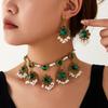 European & American Ethnic Geometric Gemstone Jewelry Set: Necklace & Earrings