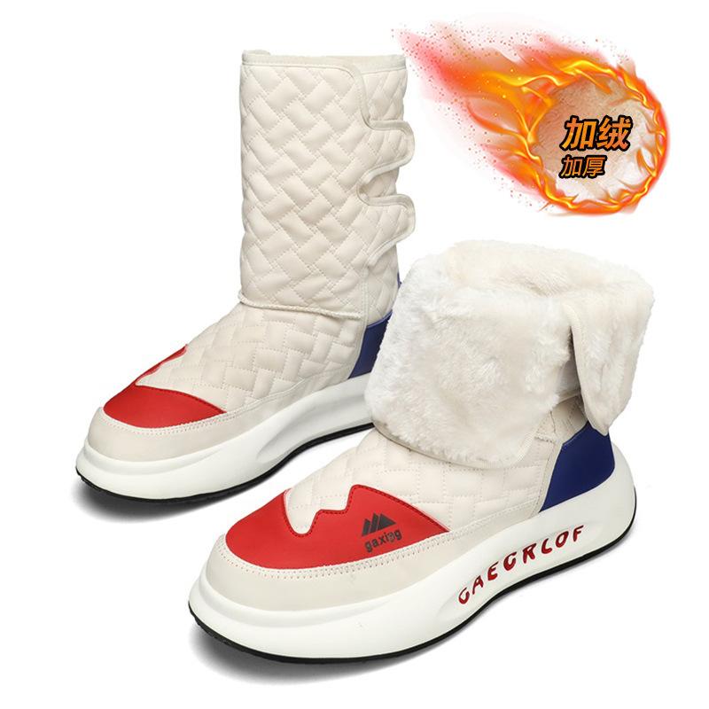 

Winter men s shoes 2025 new fur integrated snow boots men s thick velvet warm and comfortable high-top cotton shoes 44