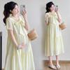 2026 Korean Style Loose Slimming Plus Size Maternity Midi Dress for Summer