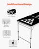 2.4 m Portable Beer Pong Table, Foldable Tailgate Table,Carrying Handles and 6 Pong Balls, Adjustable Height, Lightweight Table for Office, Tailgate