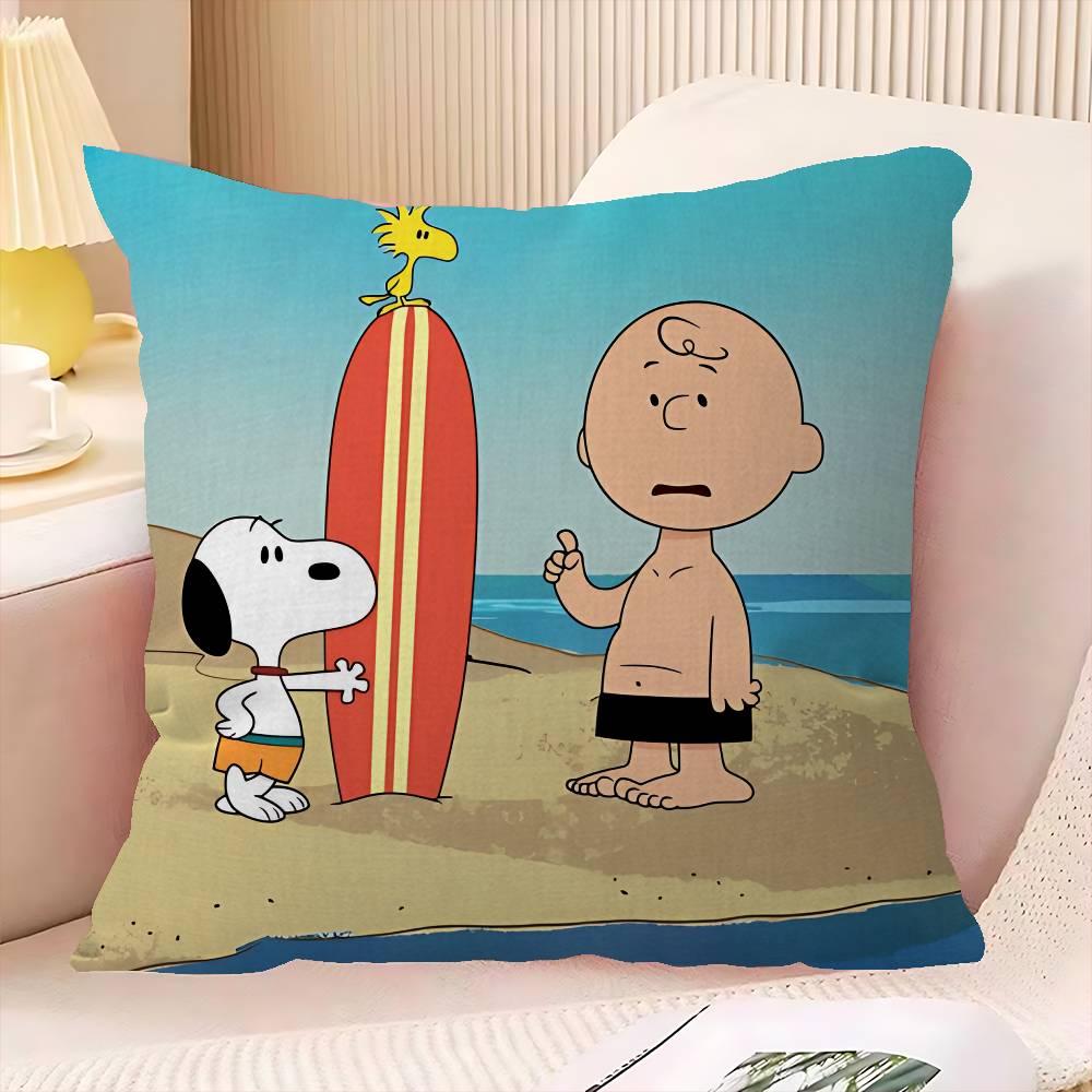 Cartoon S-Snoopy Maple Design Cushion Cover Happy Autumn Harvest Decor Holiday Decorati Pillow Cover