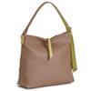 Pragma Tote Synthetic Fits and Stylish Faux Leather Women's Bag, Lightweight, Leather, A4, B5, More, Two-Tone (Grey Beige)