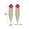 European & American Luxury Long Tassel Earrings: Sparkling Diamond & Crystal Studs for Women