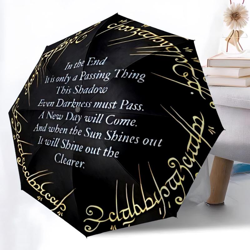 

1pc Lord of the Rings Automatic Open/Close Umbrella, Christmas Gift for Men Women, Daily Travel Outdoor Use yy251101202