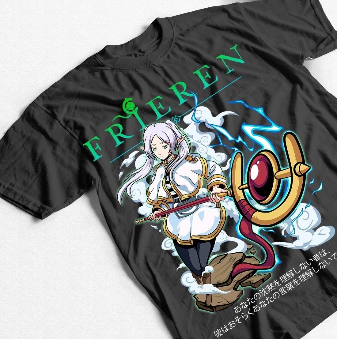 

Футболка с рукавами-фонариками Fern Stark, Унисекс, Плотный хлопок, Фрирен, за пределами конца путешествия XL