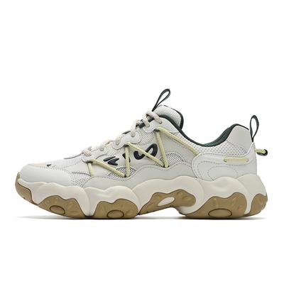 FLUID Cat Paw 6 Textile, Synthetic Leather Cushioning, Wear Resistant Low Top Chunky Sneakers Men's White Gray F12M522111FSL