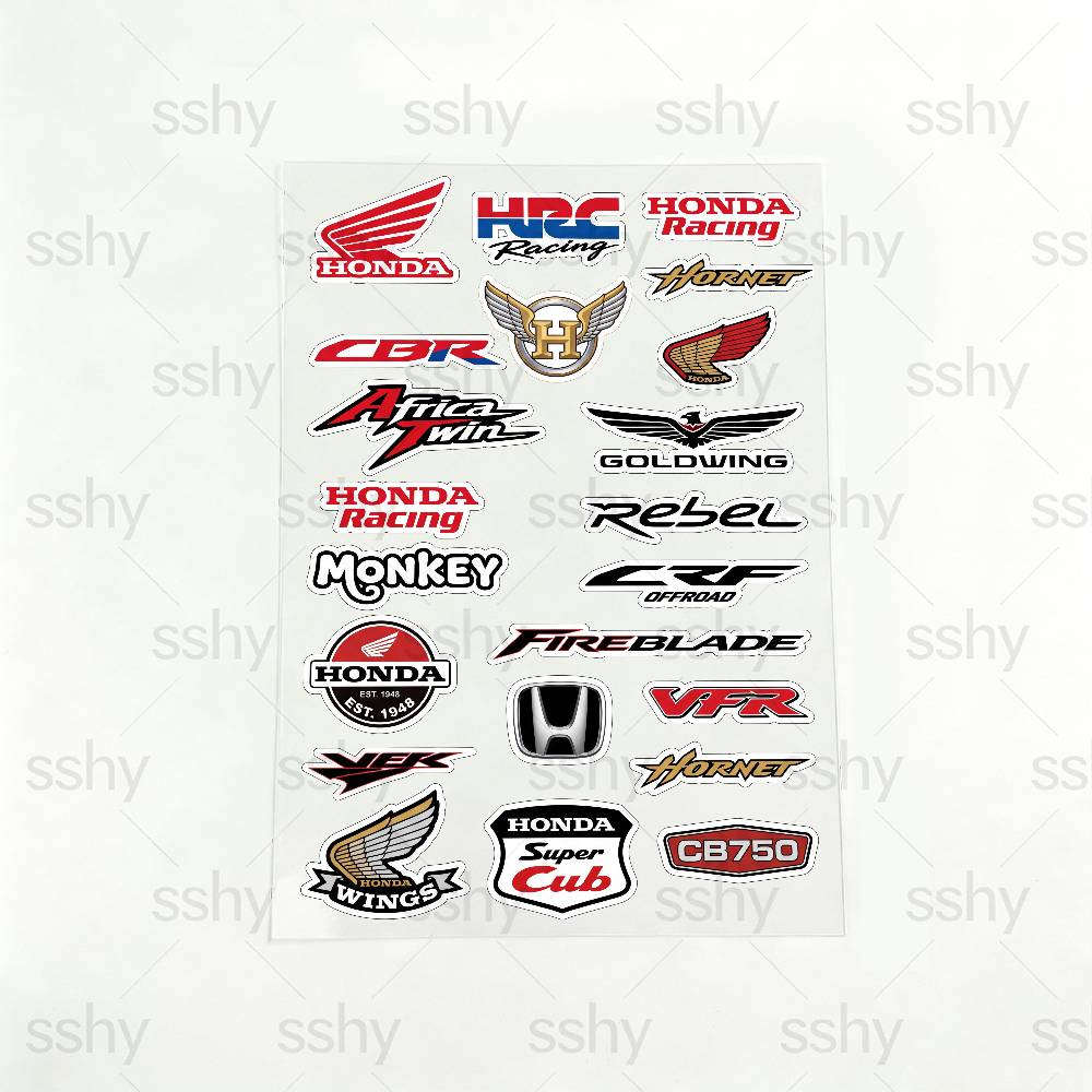 FOR HONDA HRC H WING Waterproof Reflective Motorbike Stickers Easy Peel Removable Decals for Motorcycle Car