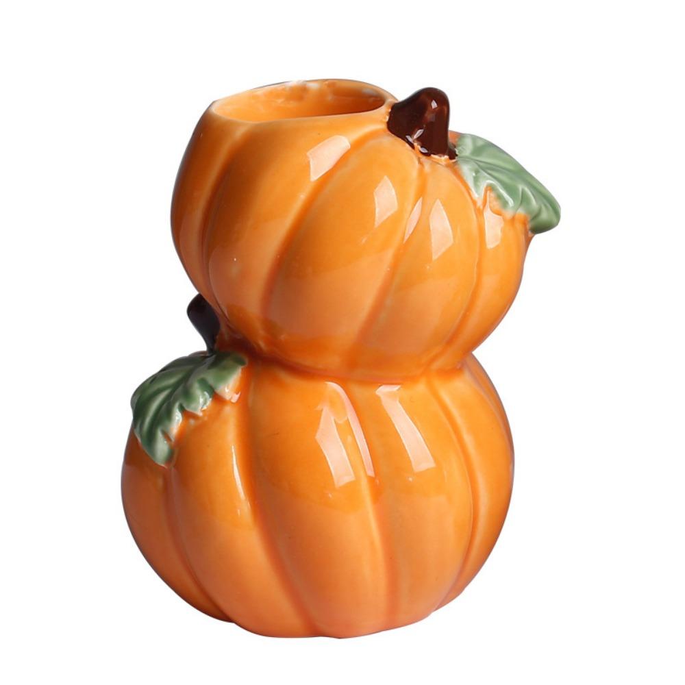 Ceramic Halloween Candle Stick Centerpiece Halloween Decor Pumpkin Candle Stand Tabletop Decor
