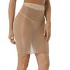 Womens High Waist Lace Patchwork Pencil Skirt Glossy Stretchy Fabric Semi Sheer Bodycon Skirt