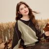 Betu Women's Irregular Geometric Color Block Knit Sweater