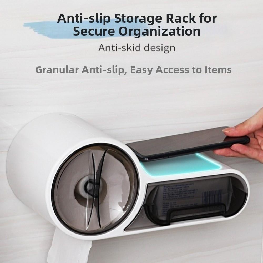 Wall Mounted Toilet Paper Storage Box Plastic Material Toilet Paper Dispenser Household