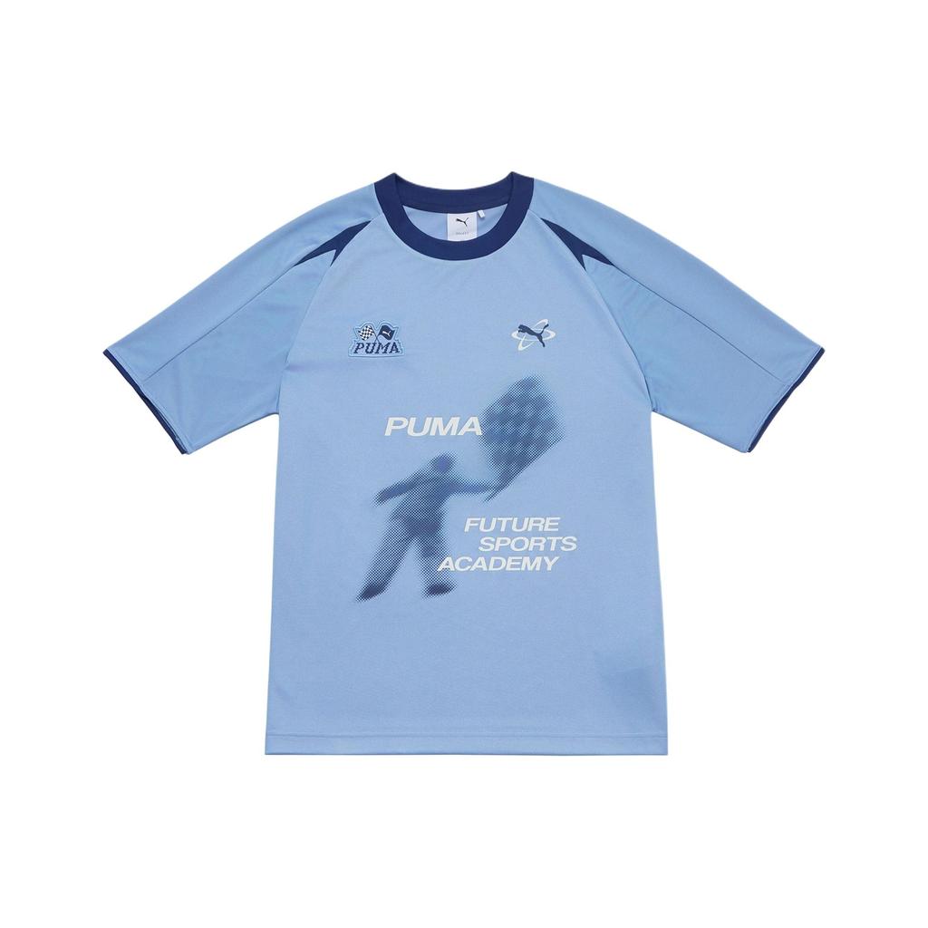 Puma Future Cat 2026 Weltmeisterschaft Sport Fußball Gerippt Locker Rundhals Pullover Kurzarm T-Shirt Unisex Oberteile Blau 636277-60