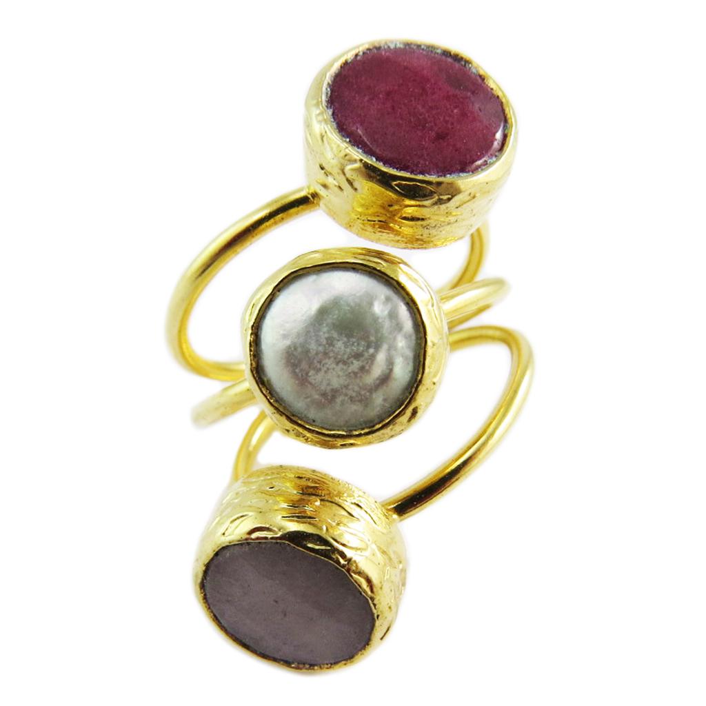 Les Trésors De Lily [Q5630] - Designer Ring 'Cléopatra' Rose Gold - 40 Mm