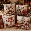 Tree Christmas Pillow Covers Soft Xmas Pillowslip Atmosphere Snowman Pillow Cover  Sofa