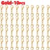 50pcs Metal Double Head Lobster Clasp Extension Claw Connector Suitable for Necklace Bracelets DIY Jewelry Making Accessories